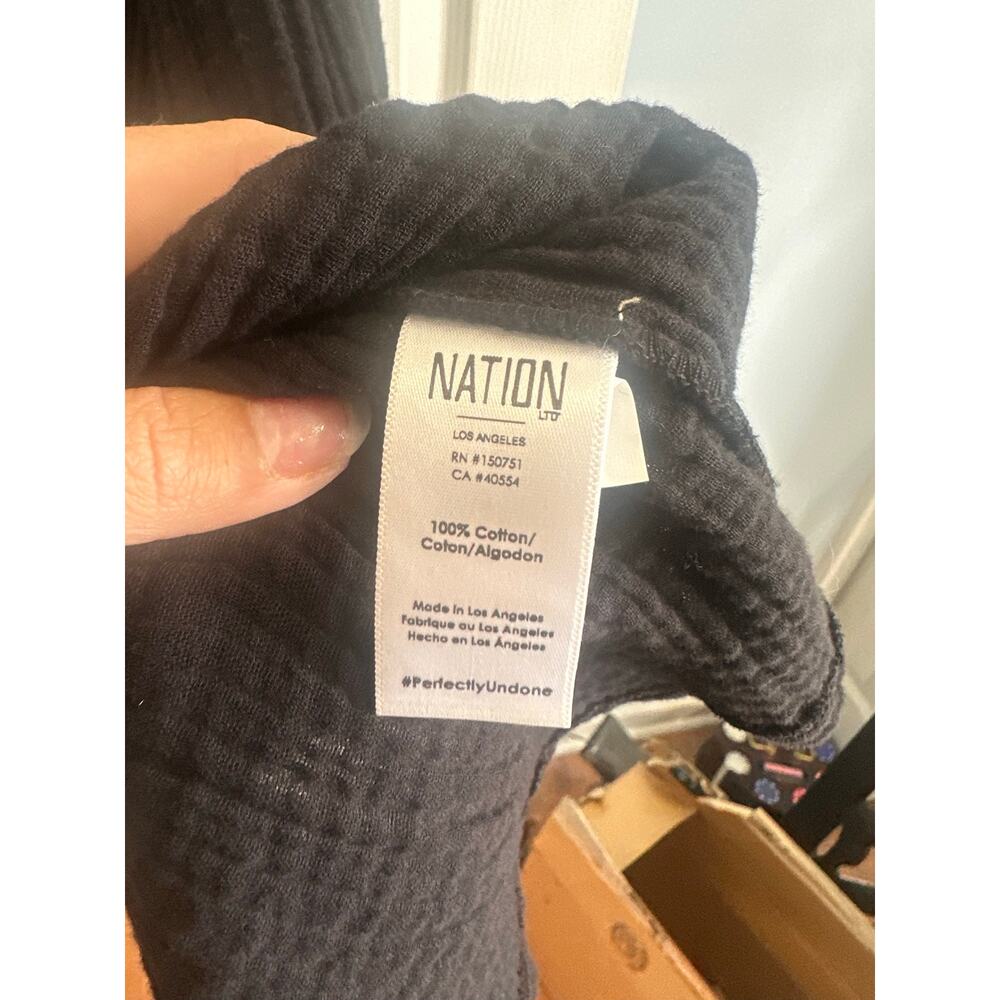 Nation Ltd Padma Ruffle Mini Dress Black Sz S Cotton Cap Sleeve Nice! - Picture 5 of 6